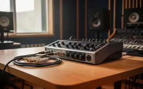 Professionelles Audio-Interface auf einem Schreibtisch in einem Aufnahmestudio. - Foto: über boerse-global.de
