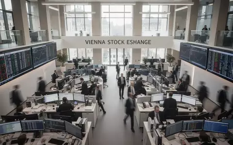 Blick auf das Wiener Börsengebäude mit Geschäftsleuten in einer professionellen Arbeitsumgebung. - Foto: über boerse-global.de