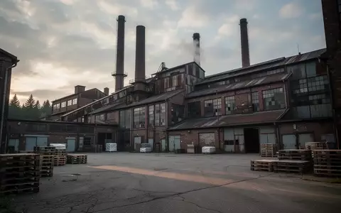 Ein stillgelegtes Fabrikgebäude einer Kartonfabrik mit hohen Schornsteinen in einer bewaldeten Umgebung bei Dämmerung. - Foto: über boerse-global.de