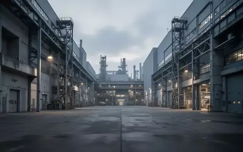 Außenansicht eines modernen VW-Automobilwerkes bei Dämmerung mit Fabrikhallen und leerem Werksgelände. - Foto: über boerse-global.de