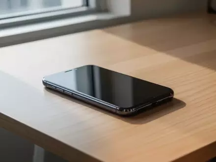 Ein modernes Smartphone liegt auf einem hellen Schreibtisch in einer lichtdurchfluteten Büroumgebung. - Foto: über boerse-global.de