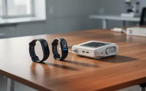 Zwei verschiedene Wearables und ein klinischer Sensor liegen ordentlich auf einem Schreibtisch in einem Forschungslabor. - Foto: über boerse-global.de