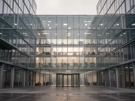 Die moderne Fassade eines Bürogebäudes der Wirtschaftskammer in Wien bei Tageslicht, menschenleer und ruhig. - Foto: über boerse-global.de