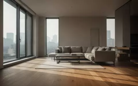 Ein minimalistisch eingerichtetes Wohnzimmer mit großen Fenstern und natürlichem Tageslicht. - Foto: über boerse-global.de