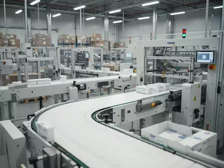 Moderne, automatisierte pharmazeutische Verpackungsanlage in einer sauberen Logistikumgebung. - Foto: über boerse-global.de