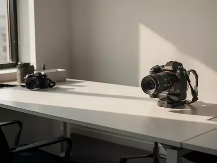 Ein minimalistischer, aufgeräumter Schreibtisch in einem hellen Büro bei Tageslicht ohne Personen oder Dokumente. - Foto: über boerse-global.de