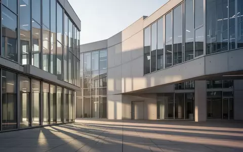 Moderne Glas- und Betonfassade eines Bürogebäudes bei klarem Morgenlicht ohne Personen oder Schriftzüge. - Foto: über boerse-global.de