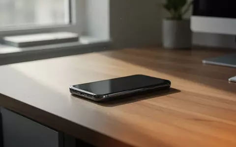 Ein modernes Smartphone liegt auf einem hölzernen Schreibtisch in einer hellen, professionellen Büroumgebung. - Foto: über boerse-global.de