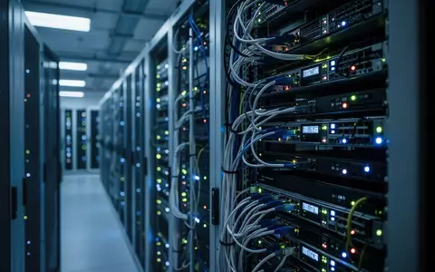 Moderne Serverarchitektur in einem Rechenzentrum mit leuchtenden Hardware-Komponenten und Verkabelungen. - Foto: über boerse-global.de