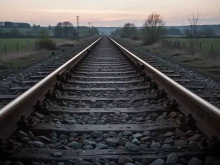 Leere Gleisanlagen der Deutschen Bahn in der Abenddämmerung ohne Personen. - Foto: über boerse-global.de