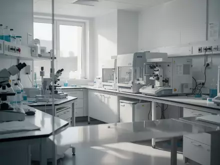 Moderne, sterile medizinische Laborausstattung in einer klinischen Umgebung bei natürlichem Tageslicht. - Foto: über boerse-global.de