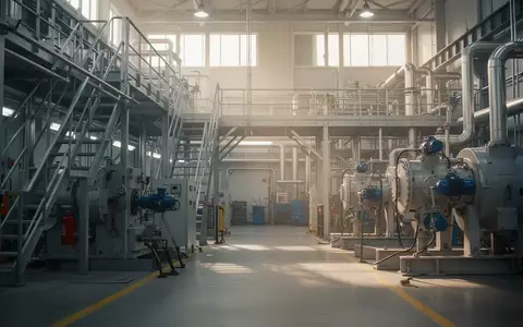 Moderne industrielle Instandhaltungsumgebung mit Maschinen und Rohrleitungen in einer Werkshalle. - Foto: über boerse-global.de