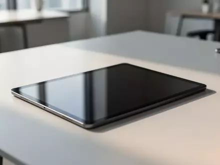 Ein modernes Tablet liegt auf einem hellen Schreibtisch in einem minimalistisch eingerichteten Büro bei natürlichem Licht. - Foto: über boerse-global.de