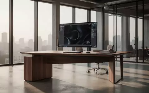 Ein minimalistischer, moderner Büroarbeitsplatz mit einem hochwertigen Monitor und natürlichem Tageslicht. - Foto: über boerse-global.de
