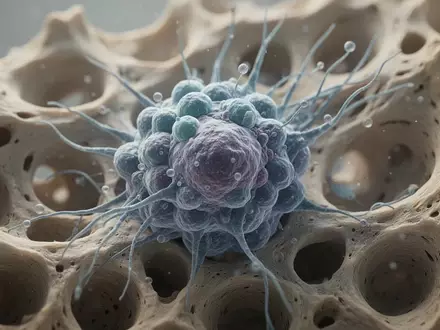 Mikroskopische Aufnahme einer immunologischen Zellstruktur innerhalb der Knochenmarksubstanz des Schädels. - Foto: über boerse-global.de