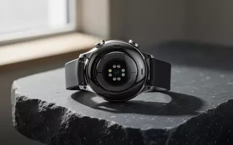 Eine moderne Smartwatch mit sichtbarem Sensor-Array auf einer dunklen Steinoberfläche. - Foto: über boerse-global.de