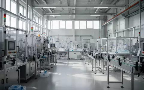 Moderne Produktionshalle in einem deutschen Industrieunternehmen mit hochwertigen Maschinen und natürlichem Lichteinfall. - Foto: über boerse-global.de