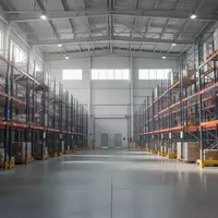 Leeres, modernes Logistiklager mit hohen Regalen und natürlichem Lichteinfall. - Foto: über boerse-global.de