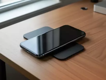 Ein Smartphone mit ausgeschaltetem Display liegt auf einem minimalistischen Schreibtisch aus Holz. - Foto: über boerse-global.de