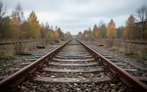 Verwitterte Bahngleise mit rostigen Schienen in einer vernachlässigten Industrielandschaft bei bewölktem Himmel. - Foto: über boerse-global.de