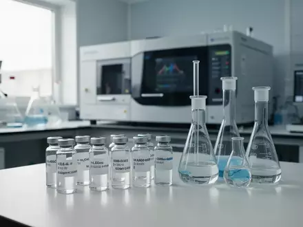 Laborausrüstung und Glasgefäße in einem modernen medizinischen Forschungslabor bei Tageslicht. - Foto: über boerse-global.de