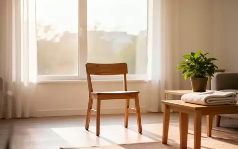 Ein heller, minimalistischer Wohnraum mit einem leeren Stuhl und einer Pflanze, der eine ruhige und gesundheitsfördernde Atmosphäre ausstrahlt. - Foto: über boerse-global.de