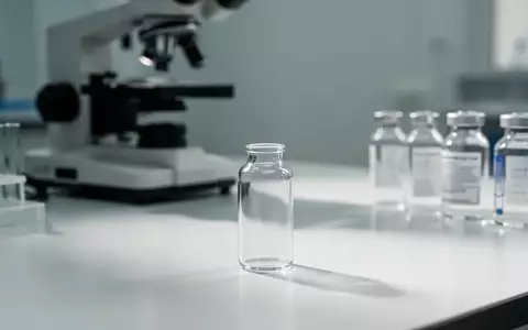 Medizinische Laborausrüstung mit Glasfläschchen auf einer sterilen Oberfläche zur Erforschung von Alterungsprozessen. - Foto: über boerse-global.de