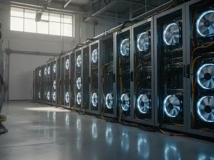 Moderne Serverräume in einem Rechenzentrum mit geordneter Hardware und industrieller Beleuchtung. - Foto: über boerse-global.de