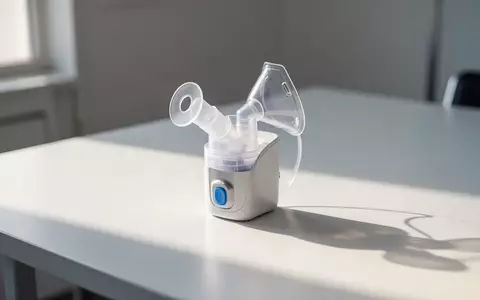 Ein medizinisches Inhalationsgerät auf einer sterilen, weißen klinischen Oberfläche bei natürlichem Licht. - Foto: über boerse-global.de