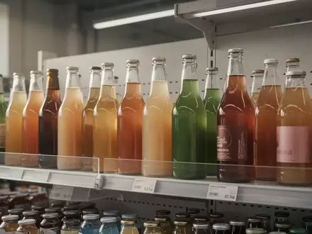 Regal in einem Supermarkt mit verschiedenen Getränkeflaschen bei natürlichem Lichteinfall. - Foto: über boerse-global.de