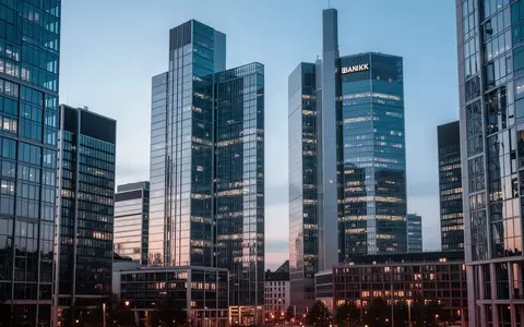 Frankfurter Skyline bei Dämmerung mit Fokus auf die Architektur moderner Bankgebäude. - Foto: über boerse-global.de