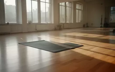 Ein minimalistischer, sonnendurchfluteter Trainingsraum mit einer ausgebreiteten Yogamatte auf einem hellen Holzboden. - Foto: über boerse-global.de