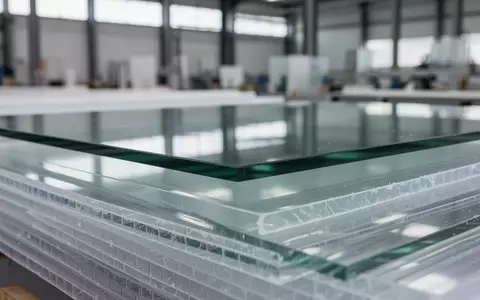 Nahaufnahme von gestapelten, hochwertigen Glas- und Kunststoffmaterialien in einer industriellen Fertigungsumgebung. - Foto: über boerse-global.de