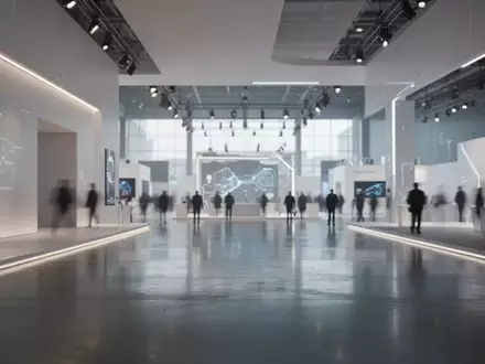 Ein moderner, minimalistischer Messestand auf der IFA in Berlin mit weitläufiger Architektur und sanfter Beleuchtung. - Foto: über boerse-global.de