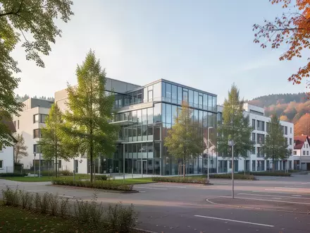 Modernes Klinikgebäude in einer ländlichen Umgebung bei Tageslicht - Foto: über boerse-global.de