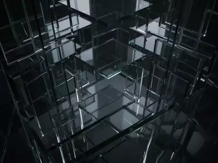 Abstrakte, mehrschichtige architektonische Strukturen mit komplexen geometrischen Linien und tiefen Schatten. - Foto: über boerse-global.de
