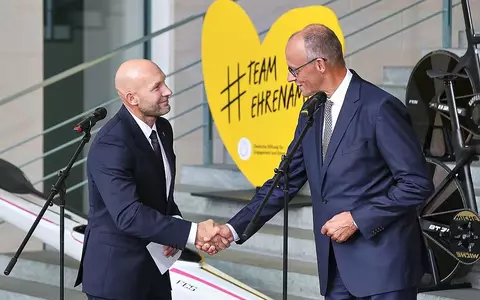Ronald Ronny Rauhe und Friedrich Merz am 03.09.2026 - Foto: via dts Nachrichtenagentur
