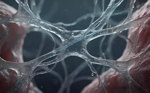 Mikroskopische Nahaufnahme eines biologischen Gewebenetzwerks, das die Struktur der Lymphbahnen darstellt. - Foto: über boerse-global.de