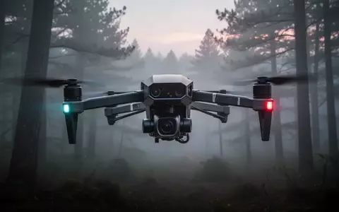Eine technologisch fortschrittliche Drohne fliegt durch einen nebligen Wald, ohne dabei auf GPS oder Kameras angewiesen zu sein. - Foto: über boerse-global.de