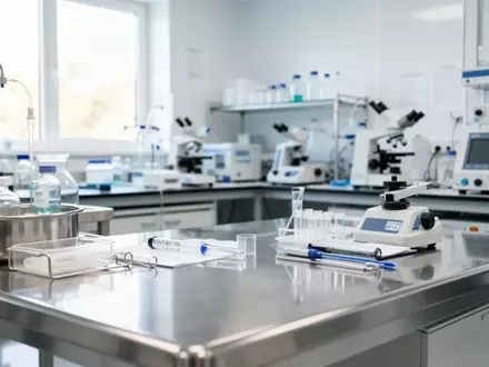 Steriler, moderner pharmazeutischer Laborbereich mit medizinischen Geräten und Edelstahloberflächen. - Foto: über boerse-global.de