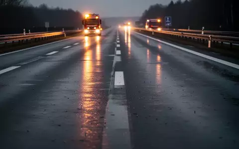 Leere Autobahn bei Dämmerung mit reflektierenden Fahrbahnmarkierungen und Leitplanken als Symbol für die Risiken im Rettungsdienst. - Foto: über boerse-global.de