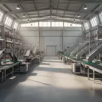 Weitläufige, leere Logistikhalle mit automatisierten Sortieranlagen und Förderbändern in einer Industrieumgebung. - Foto: über boerse-global.de