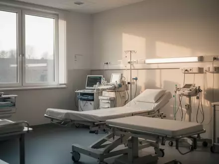 Ein heller, steriler Behandlungsraum in einer psychiatrischen Klinik mit minimalistischer Einrichtung und natürlichem Licht. - Foto: über boerse-global.de