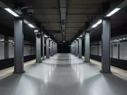 Eine moderne, menschenleere U-Bahn-Station mit beleuchtetem Bahnsteig und Tunnelzugang in einer deutschen Großstadt. - Foto: über boerse-global.de