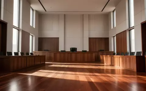 Ein leerer, modern gestalteter Gerichtssaal mit hohen Decken und Holzelementen in natürlichem Tageslicht. - Foto: über boerse-global.de