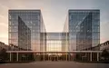 Moderne Architektur der Zentrale eines Frankfurter Kreditinstituts bei Sonnenuntergang. - Foto: über boerse-global.de