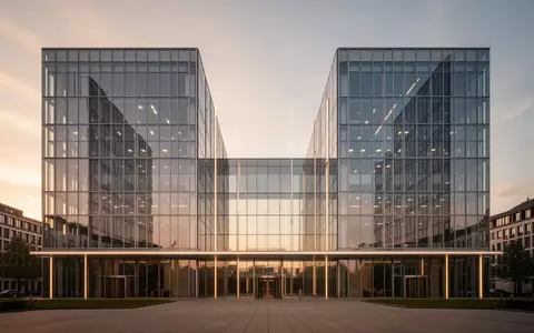 Moderne Architektur der Zentrale eines Frankfurter Kreditinstituts bei Sonnenuntergang. - Foto: über boerse-global.de