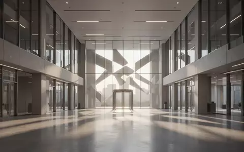 Ein minimalistisches, modernes Bürogebäude mit hohen Decken und einfallendem Sonnenlicht. - Foto: über boerse-global.de