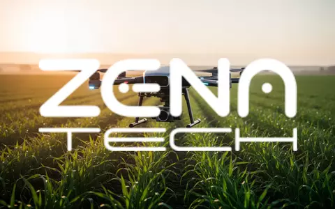 Eine moderne Agrardrohne über einem weiten grünen Feld bei Sonnenuntergang. - Foto: über boerse-global.de