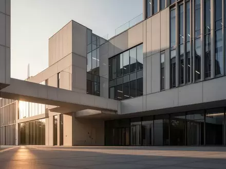 Moderne Fassade eines Regierungsgebäudes in Berlin bei spätem Nachmittagslicht. - Foto: über boerse-global.de